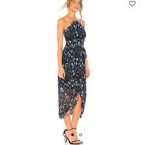 ELLIATT Times Dress blue floral strapless NWT